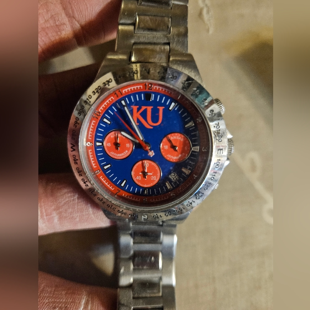 Men's KU University of Kansas Dress Watch